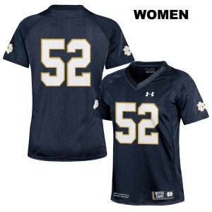 Notre Dame Fighting Irish Women's Bo Bauer #52 Navy Under Armour No Name Authentic Stitched College NCAA Football Jersey RIY3399AL